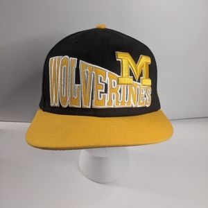 New Era Michigan Wolverines Large Text Adjustable Snapback Hat